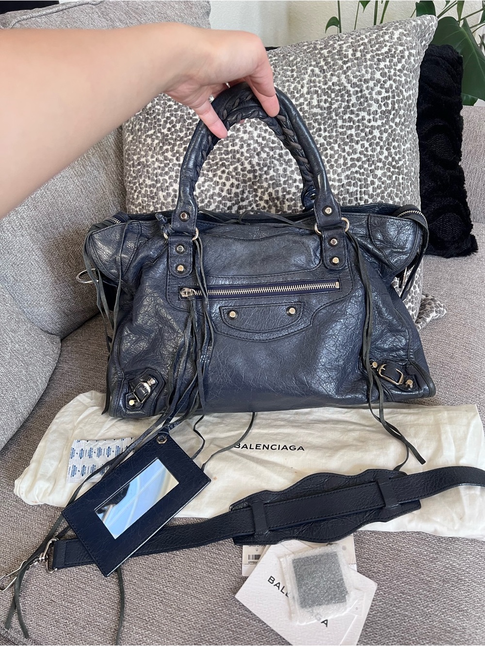 Balenciaga Authentic Vintage Le City Dark Blue Leather Bag - Picture 9 of 16